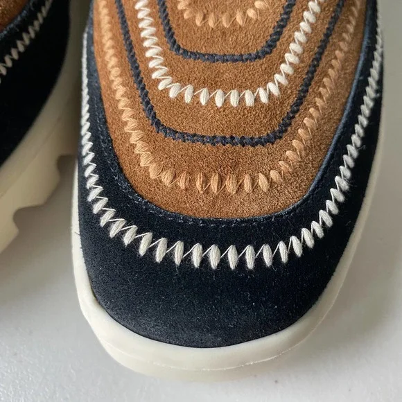 NEW Bernardo Drea Embroidered Bootie Black Brown Tobacco Suede Women's Size 7.5 - Picture 5 of 13